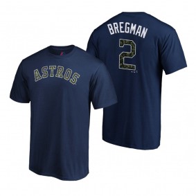 Houston Astros Alex Bregman Camo Navy Name & Number T-Shirt