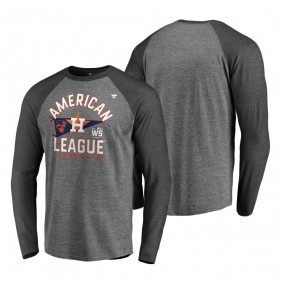 Men's Houston Astros Gray Locker Room Tri-Blend Raglan T-Shirt 2021 American League Champions