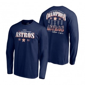 Men's Houston Astros Navy Bloop Single Roster T-Shirt 2021 American League Champions