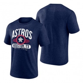 Men's Houston Astros Navy Tri-Blend T-Shirt Badge of Honor