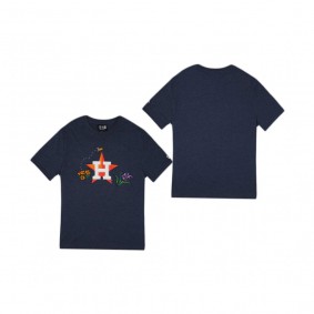 Men's Houston Astros Navy T-Shirt Watercolor Floral