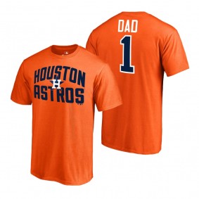 2019 Father's Day Houston Astros Orange #1 Dad T-Shirt