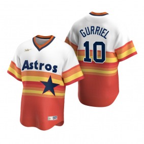 Men's Houston Astros Yuli Gurriel Nike White Orange Cooperstown Collection Home Jersey