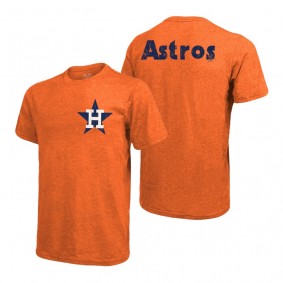 Houston Astros Orange Throwback Logo Tri-Blend T-Shirt