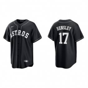 Men's David Hensley Houston Astros Black White Replica Official Jersey