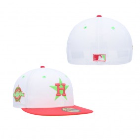 Men's Houston Astros White Coral Astrodome 1986 Strawberry Lolli 59FIFTY Fitted Hat