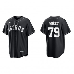 Men's Houston Astros Jose Abreu Black White Replica Official Jersey