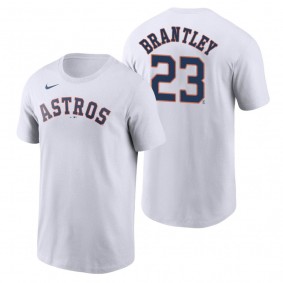 Men's Houston Astros Michael Brantley White Nike Name & Number T-Shirt