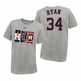 Houston Astros Nolan Ryan Heathered Charcoal 3Peat Team Logo Legend Performance T-Shirt