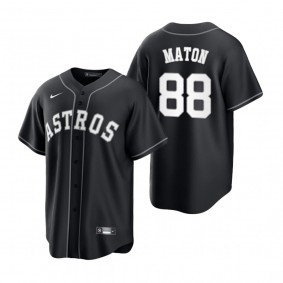 Men's Houston Astros Phil Maton Black White Replica Official Jersey