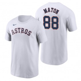 Men's Houston Astros Phil Maton White Name & Number T-Shirt