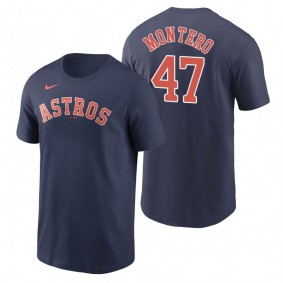 Men's Houston Astros Rafael Montero Navy Name & Number T-Shirt