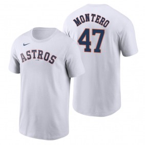 Men's Houston Astros Rafael Montero White Name & Number T-Shirt