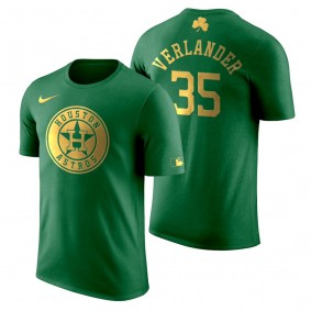 St. Patrick's Day Houston Astros Green Justin Verlander Golden Edition T-Shirt