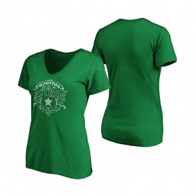 Women's St. Patrick's Day Houston Astros Green Tullamore T-Shirt