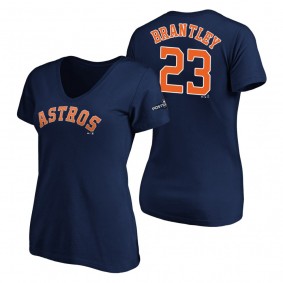 Houston Astros Michael Brantley Navy 2019 Postseason Name & Number T-Shirt