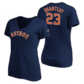 Houston Astros Michael Brantley Navy 2019 World Series Bound V-Neck T-Shirt