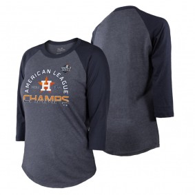 Women's Houston Astros Navy 2019 American League Champions Locker Room Tri-Blend Raglan T-Shirt