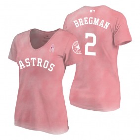 Alex Bregman Houston Astros Pink 2019 Mother's Day Tri-Blend T-Shirt