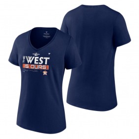 Women's Houston Astros Navy Locker Room T-Shirt 2022 AL West Division Champions