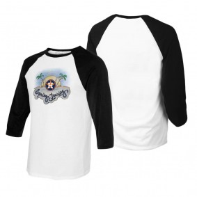 Women's Houston Astros White Black Raglan T-Shirt 2022 Spring Training