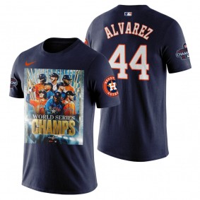 Houston Astros Yordan Alvarez Navy 2022 World Series Champions Graphic T-Shirt