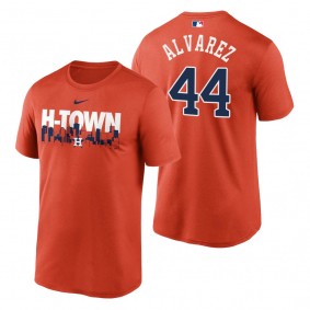 Houston Astros Yordan Alvarez Orange Local Skyline Legend Performance T-Shirt