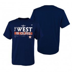 Youth Houston Astros Navy Locker Room T-Shirt 2022 AL West Division Champions