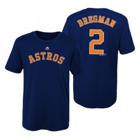 Houston Astros Alex Bregman Navy Name & Number T-Shirt