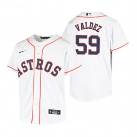 Youth Houston Astros Framber Valdez Nike White Replica Home Jersey