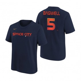 Youth Houston Astros Jeff Bagwell Navy Name & Number T-shirt 2022 City Connect