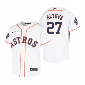 Youth Houston Astros Jose Altuve White 2022 World Series Replica Jersey