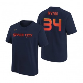 Youth Houston Astros Nolan Ryan Navy Name & Number T-shirt 2022 City Connect