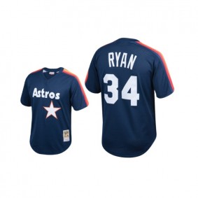 Nolan Ryan Houston Astros #34 Navy Cooperstown Collection Mesh Batting Practice Mitchell & Ness Jersey Youth