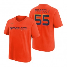 Youth Houston Astros Ryan Pressly Orange Legend T-shirt 2022 City Connect