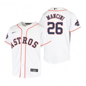 Youth Houston Astros Trey Mancini White 2022 World Series Champions Replica Jersey