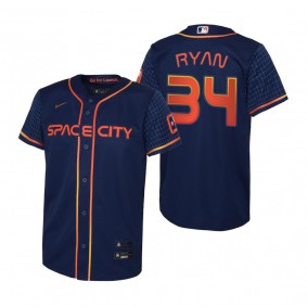 Youth Houston Astros Nolan Ryan Nike Navy 2022 City Connect Replica Jersey