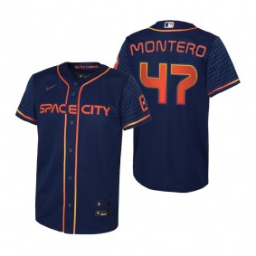 Youth Houston Astros Rafael Montero Navy 2022 City Connect Replica Jersey