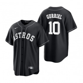 Men's Houston Astros Yulieski Gurriel Black White Replica Official Jersey