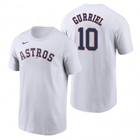 Men's Houston Astros Yulieski Gurriel White Name & Number T-Shirt